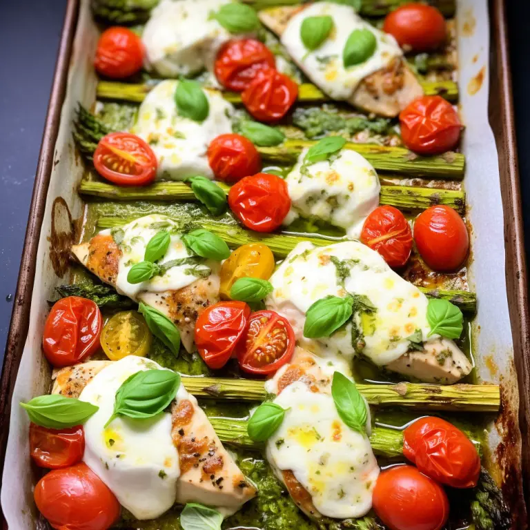 Quick and Simple: Preparing a Mouthwatering Mozzarella & Pesto Chicken Sheet Pan Dinner