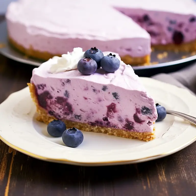Easy No-Bake Frozen Blueberry Pie Recipe