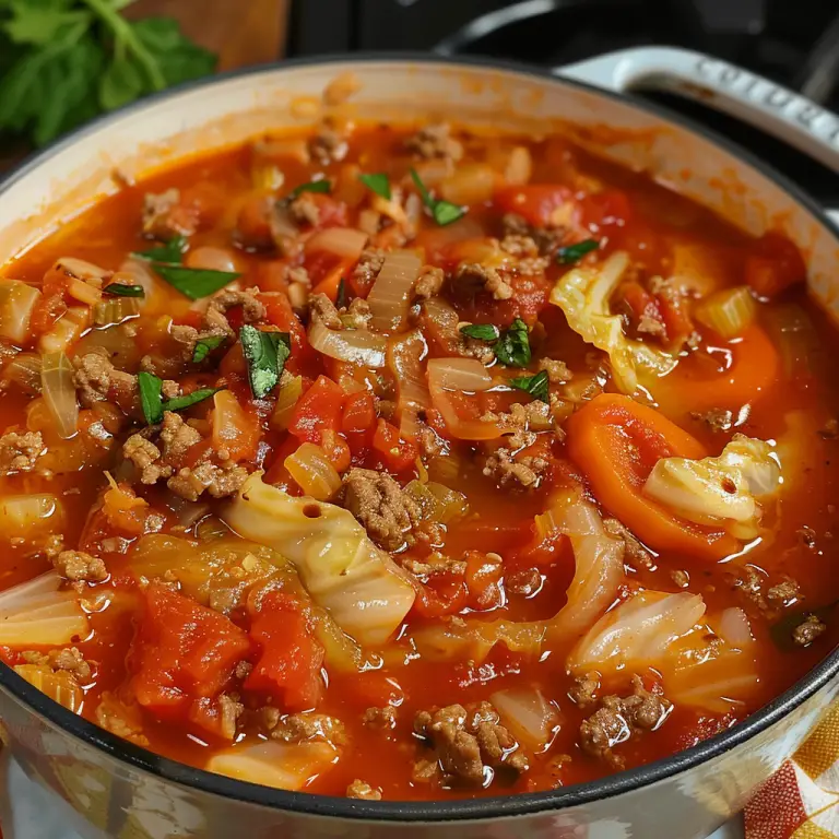 Making Delicious Cabbage Roll Soup