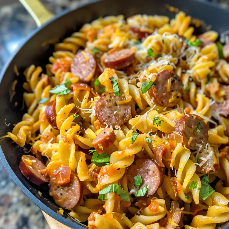 Quick and Delicious Cheesy Smoked Sausage Pasta