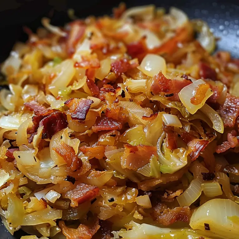 Cooking Fried Cabbage with Bacon and Onion