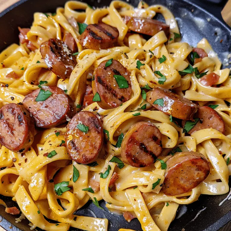 Homemade Smoked Sausage Cajun Alfredo Recipe