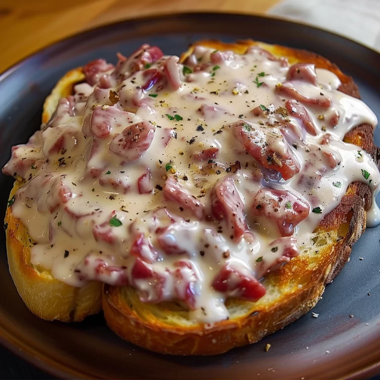 Homemade Creamed Chipped Beef on Toast
