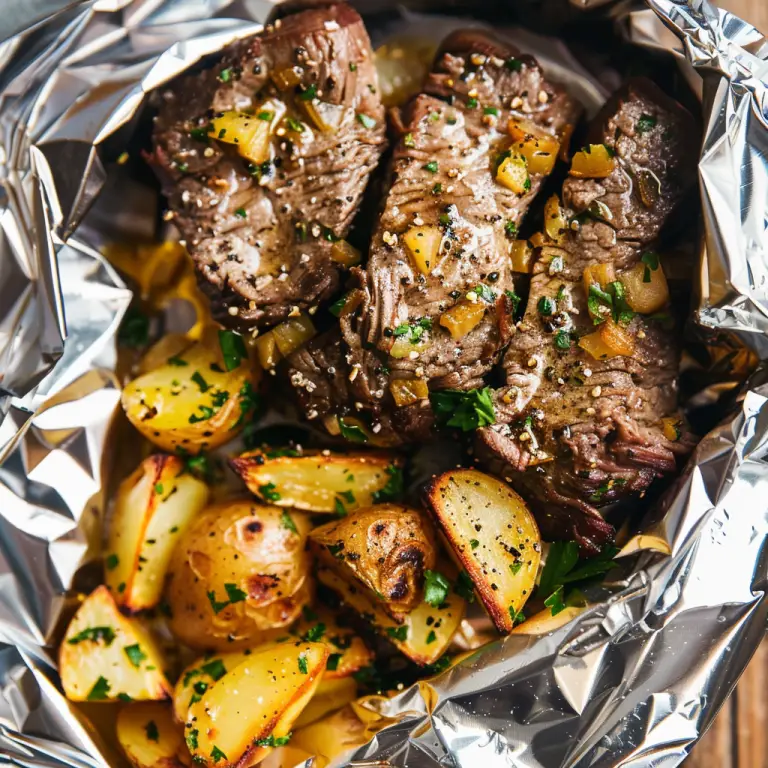 Step-by-Step Guide to Cooking Garlic Butter Steak and Potato Foil ...