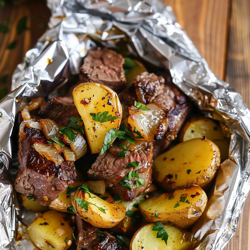 Step-by-Step Guide to Cooking Garlic Butter Steak and Potato Foil ...