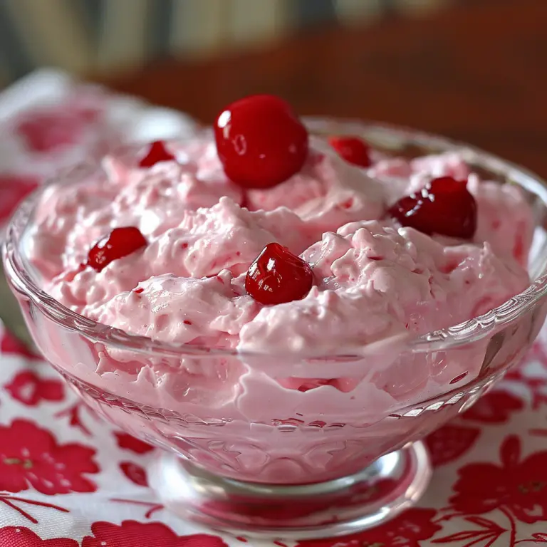 How to Make Pink Cherry Jello Fluff Dessert