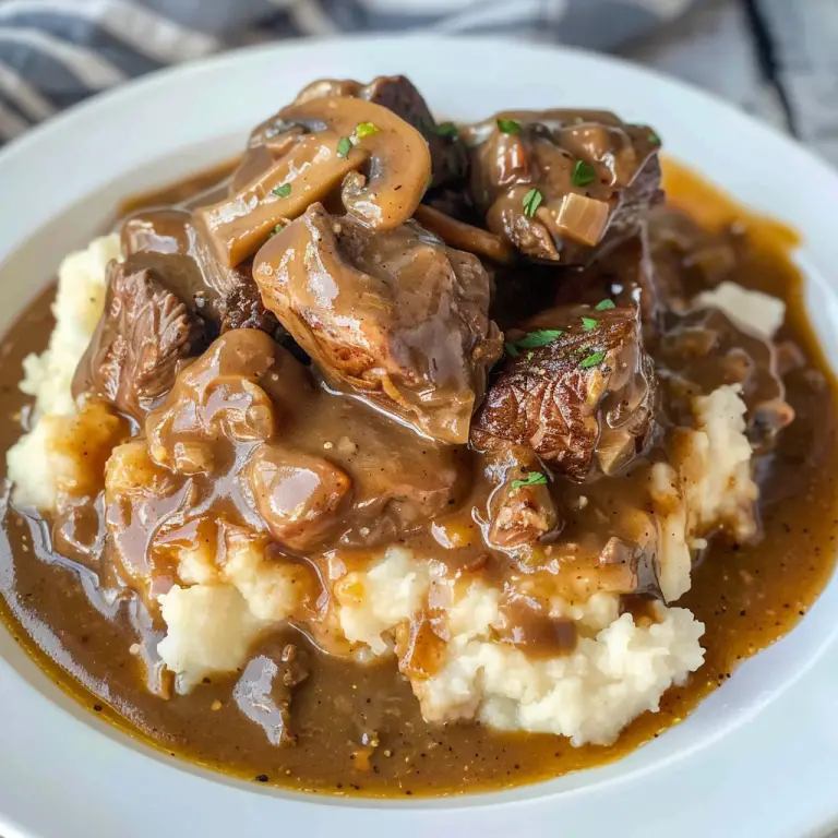 How to Make Beef Tips with Mushroom Gravy