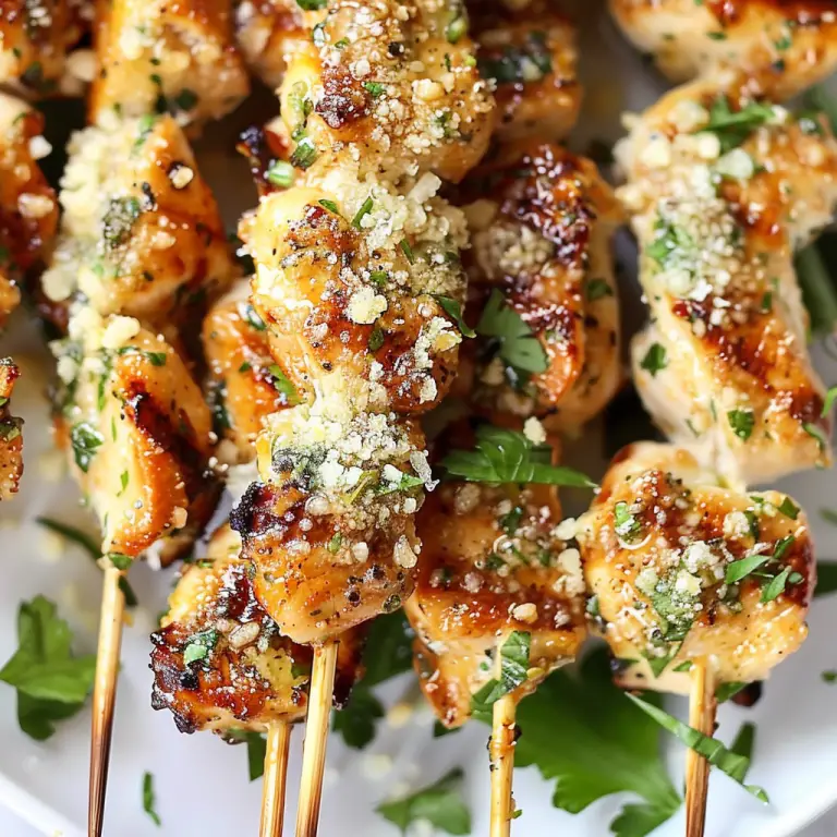 How to Make Delicious Garlic Parmesan Chicken Skewers