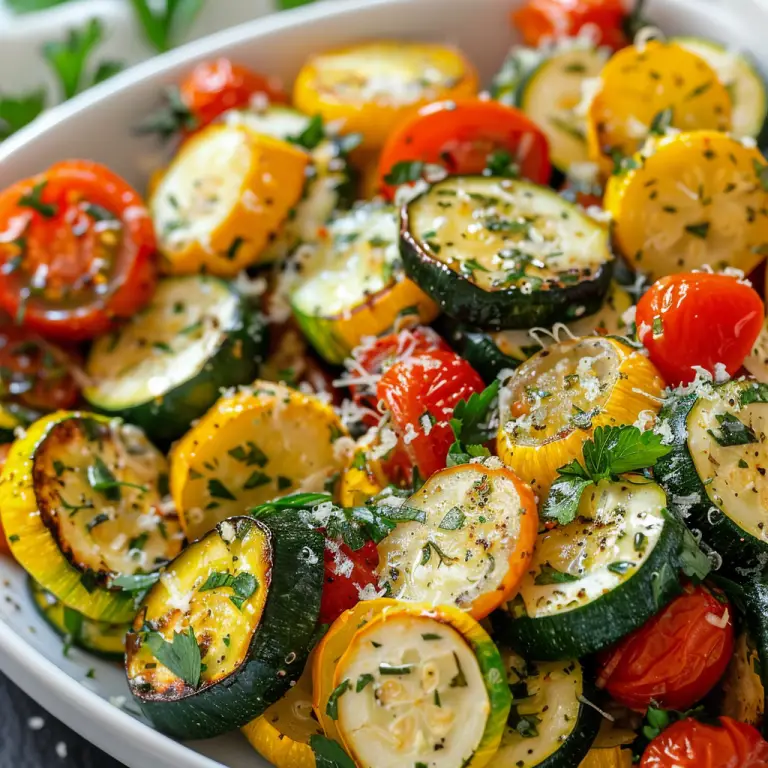 How to Make Roasted Garlic Parmesan Zucchini, Squash, and Tomatoes