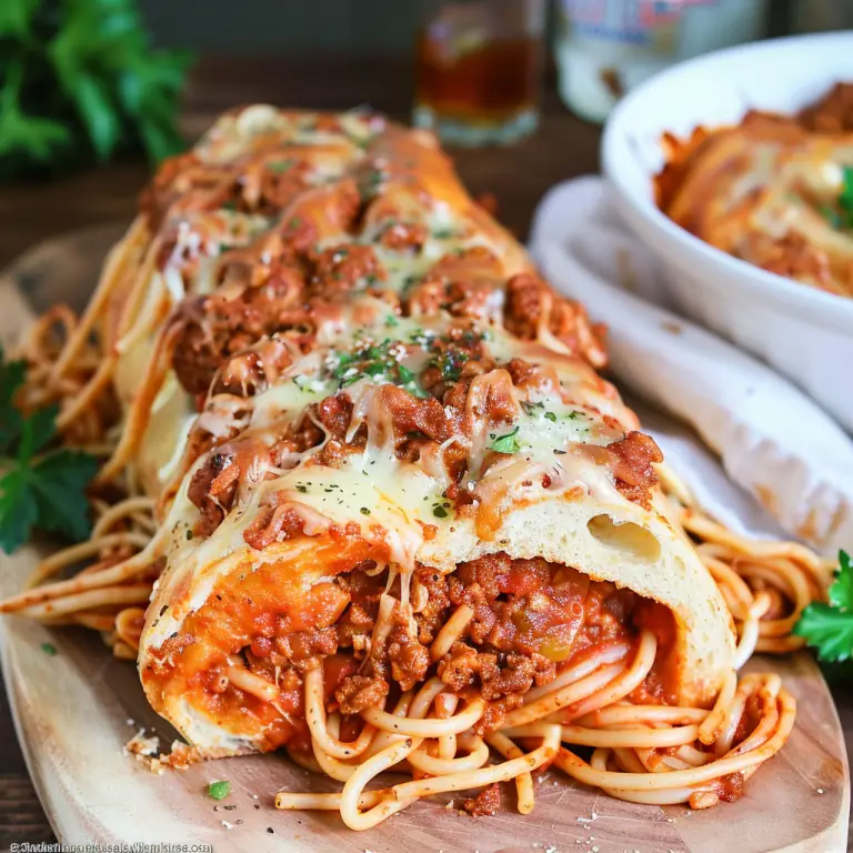 How to Make Delicious Stuffed Spaghetti Bread At Home
