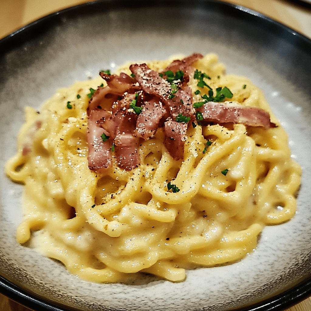 Classic Italian Carbonara with Bacon