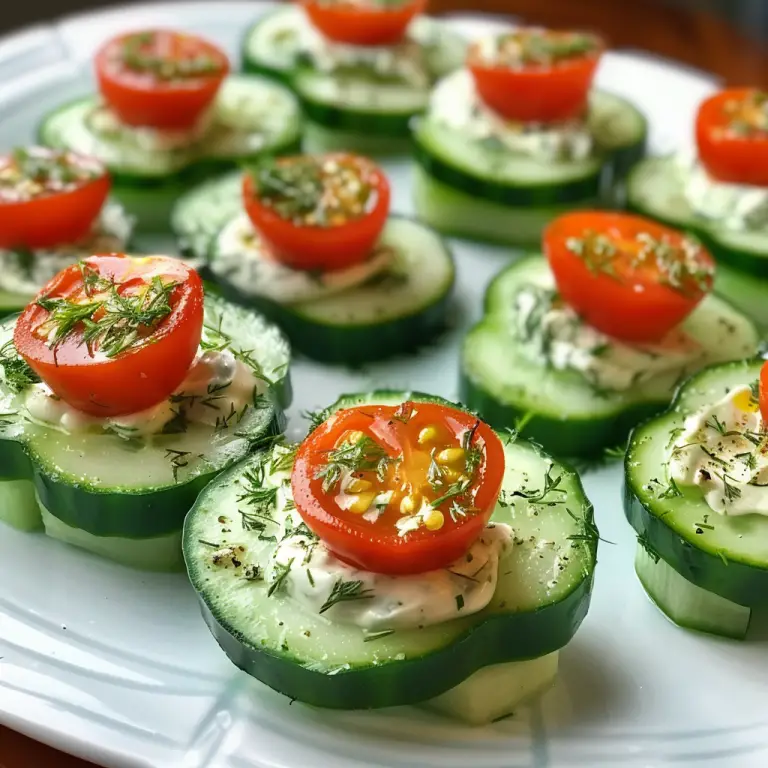 How to Make Cucumber Bites with Herbed Cream Cheese and Cherry Tomato