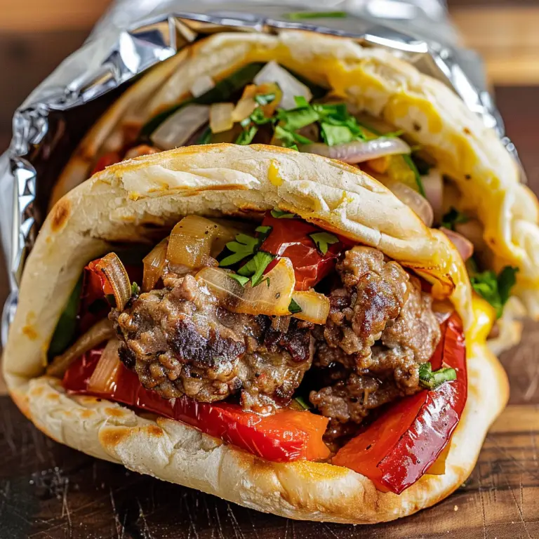 How to Make Hamburger Peppers and Onion Gyros