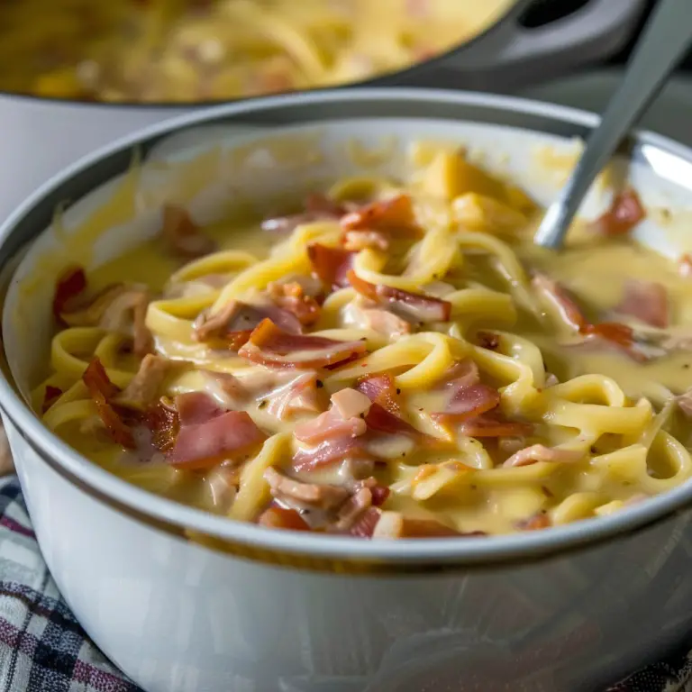 How to Make Creamy Chicken Noodle Soup with Bacon