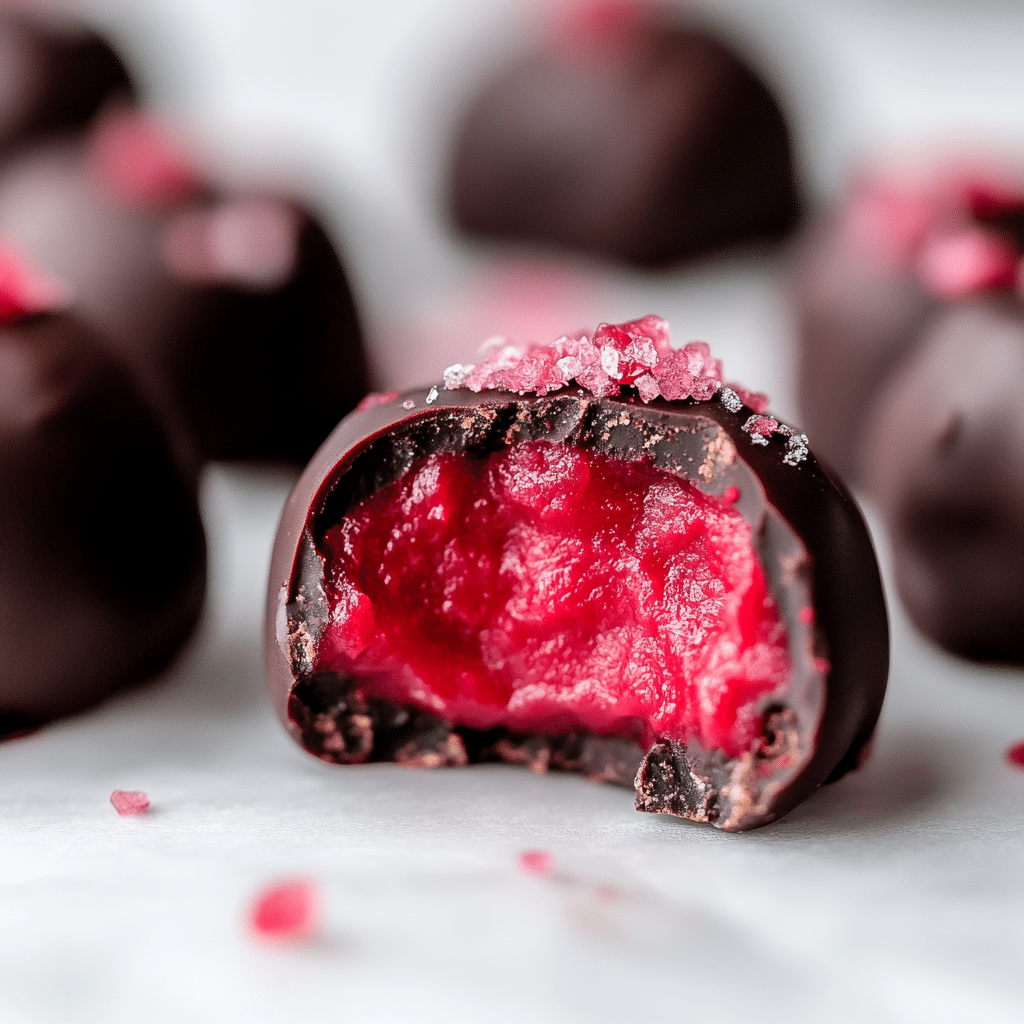 Chocolate Covered Frozen Raspberries