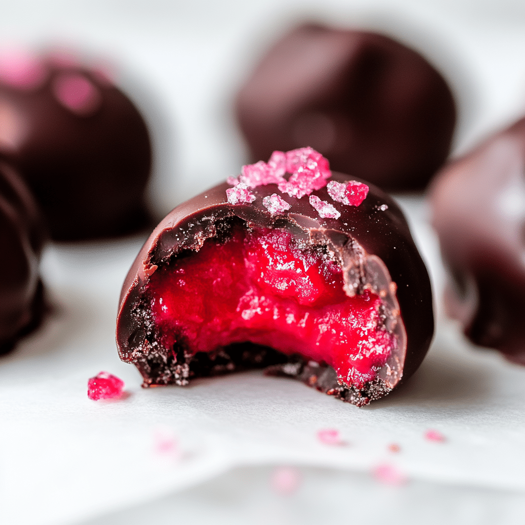 Chocolate Covered Frozen Raspberries