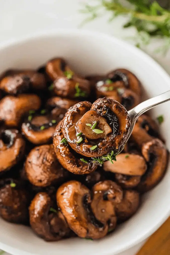 Balsamic Soy Roasted Garlic Mushrooms