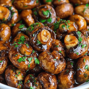 Balsamic Soy Roasted Garlic Mushrooms