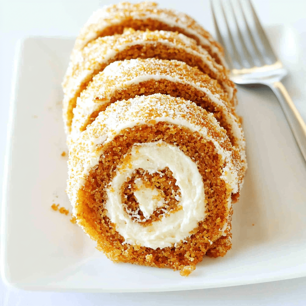 Carrot Cake Roll with Cream Cheese Frosting Filling 