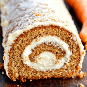 Carrot Cake Roll with Cream Cheese Frosting Filling