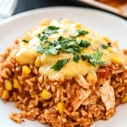 Chicken Enchilada Rice with Corn Casserole