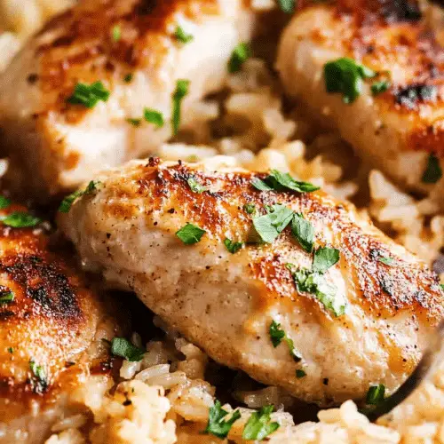 Chicken with Garlic Parmesan Rice