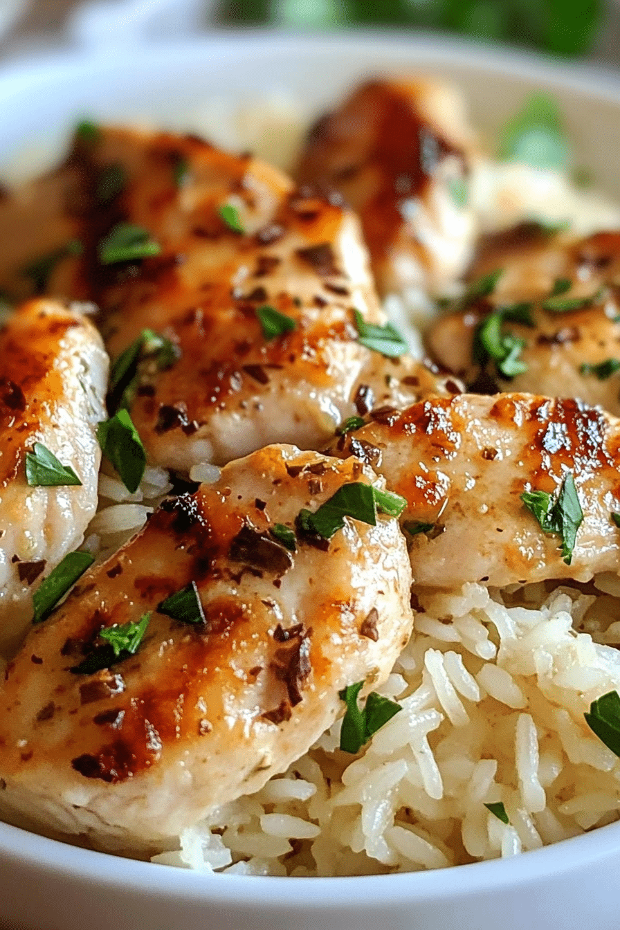 Chicken with Garlic Parmesan Rice