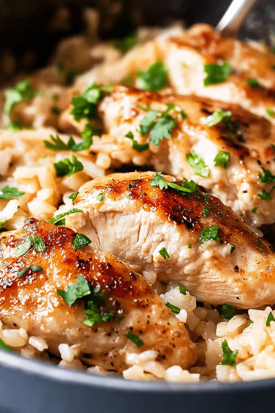 Chicken with Garlic Parmesan Rice