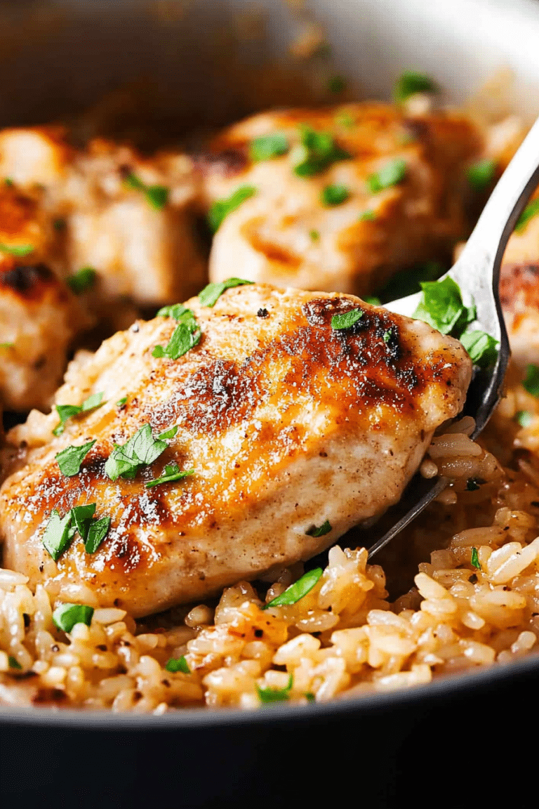 Chicken with Garlic Parmesan Rice