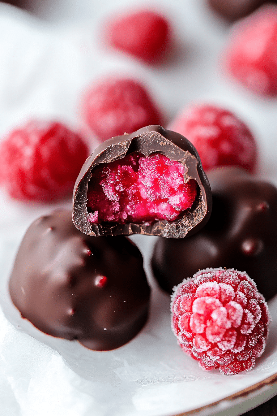 Chocolate Covered Frozen Raspberries