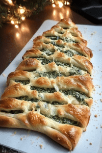 Christmas Tree Spinach Dip Breadsticks