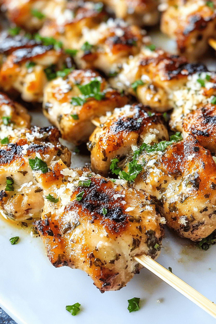 Garlic Parmesan Chicken Skewers 