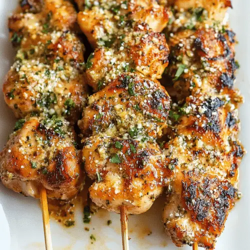 Garlic Parmesan Chicken Skewers