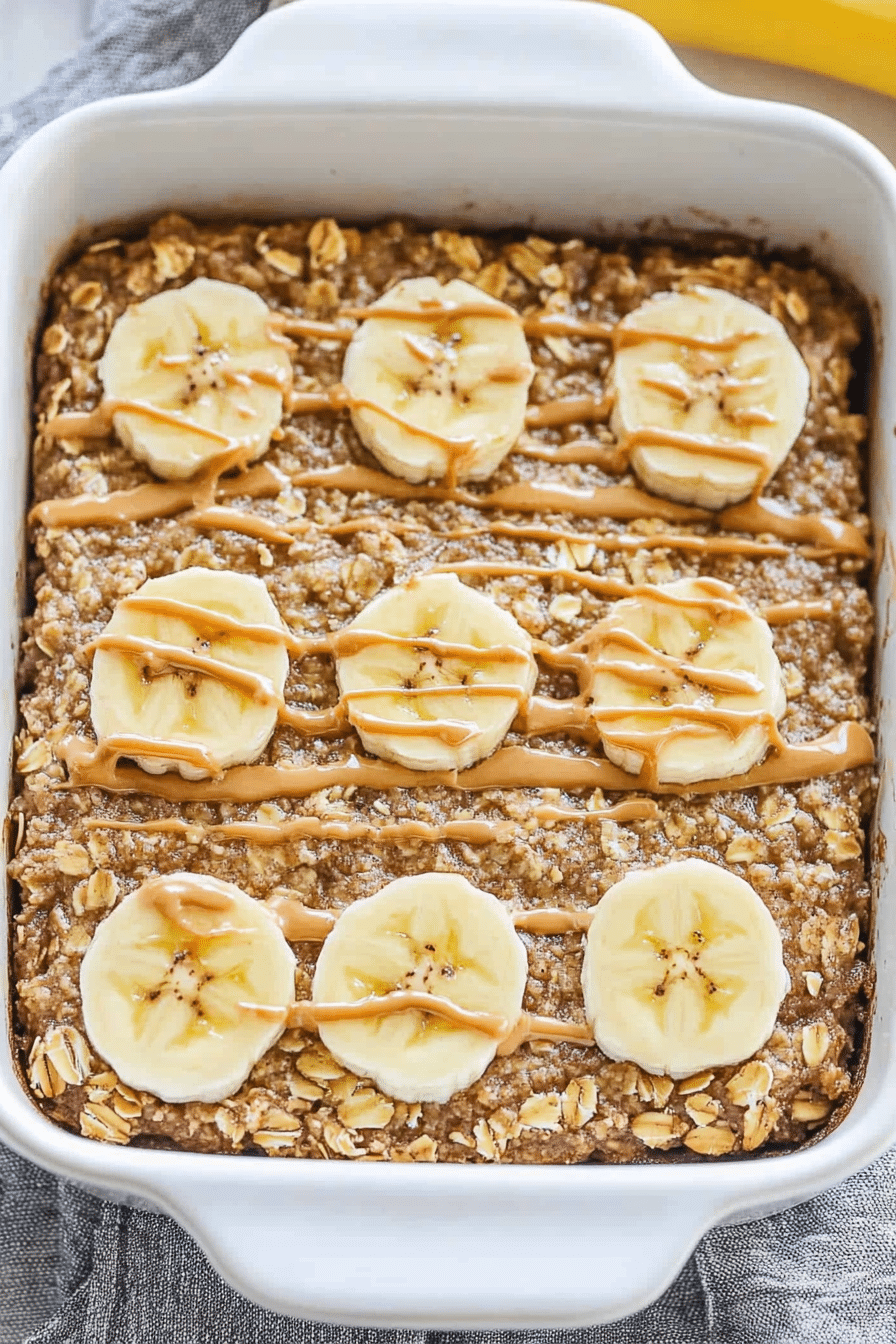 Peanut Butter Banana Baked Oatmeal