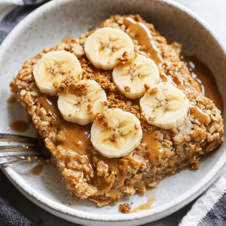 Peanut Butter Banana Baked Oatmeal