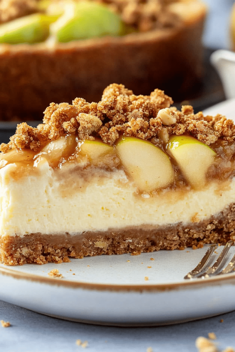 APPLE CRUMBLE CHEESECAKE