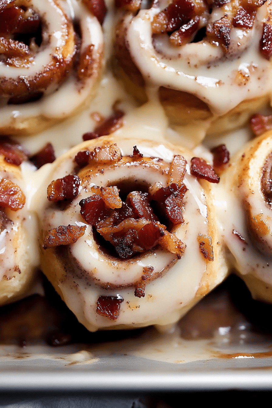 Bourbon Maple Bacon Cinnamon Rolls