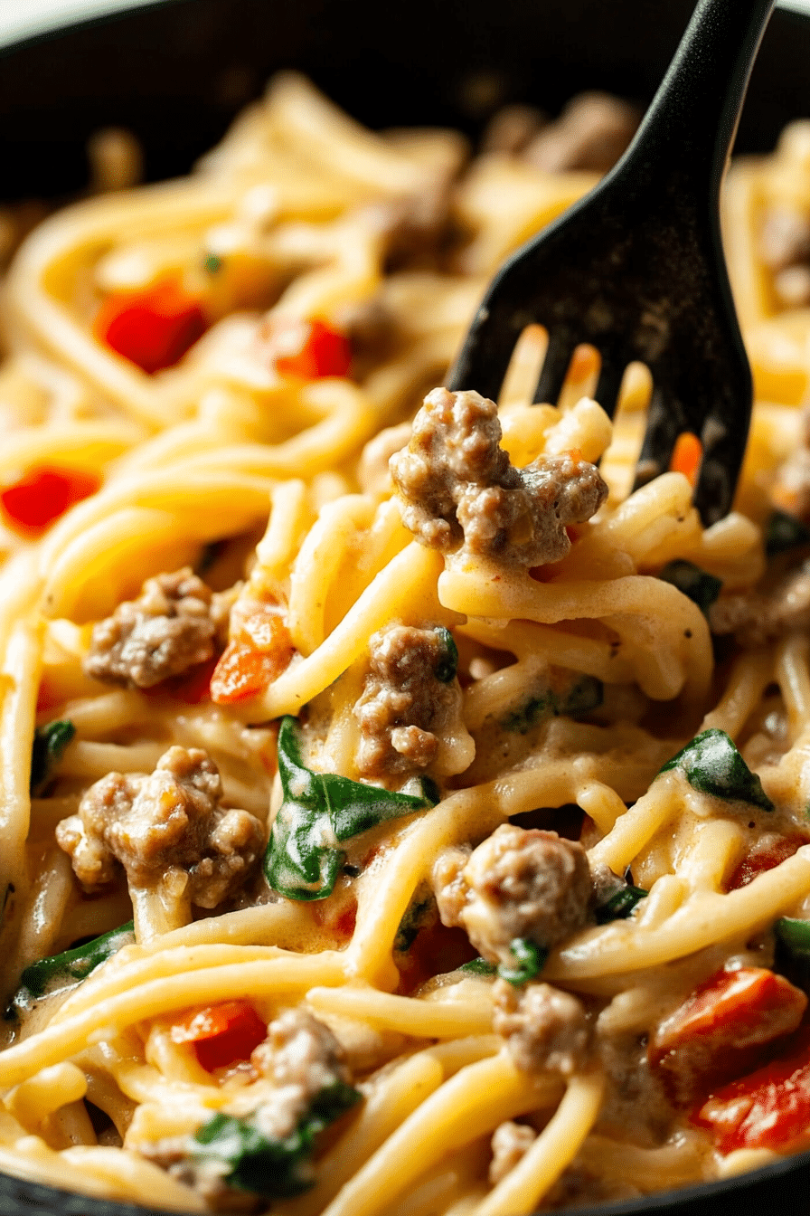 Creamy Sausage and Peppers Pasta 