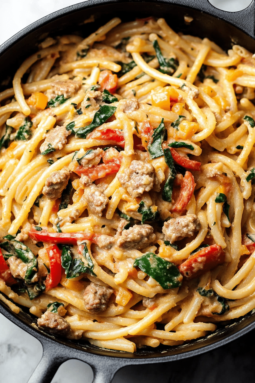 Creamy Sausage and Peppers Pasta 