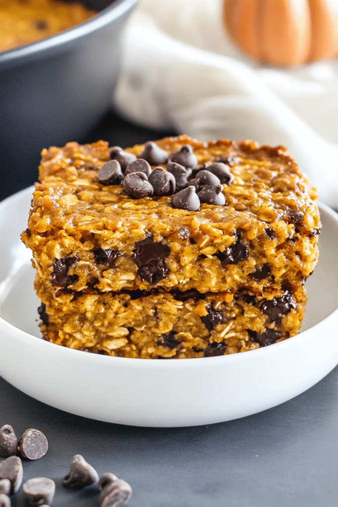 PUMPKIN CHOCOLATE CHIP BAKED OATMEAL