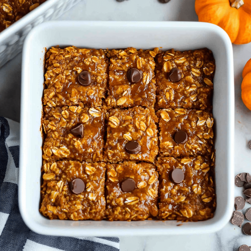 PUMPKIN CHOCOLATE CHIP BAKED OATMEAL