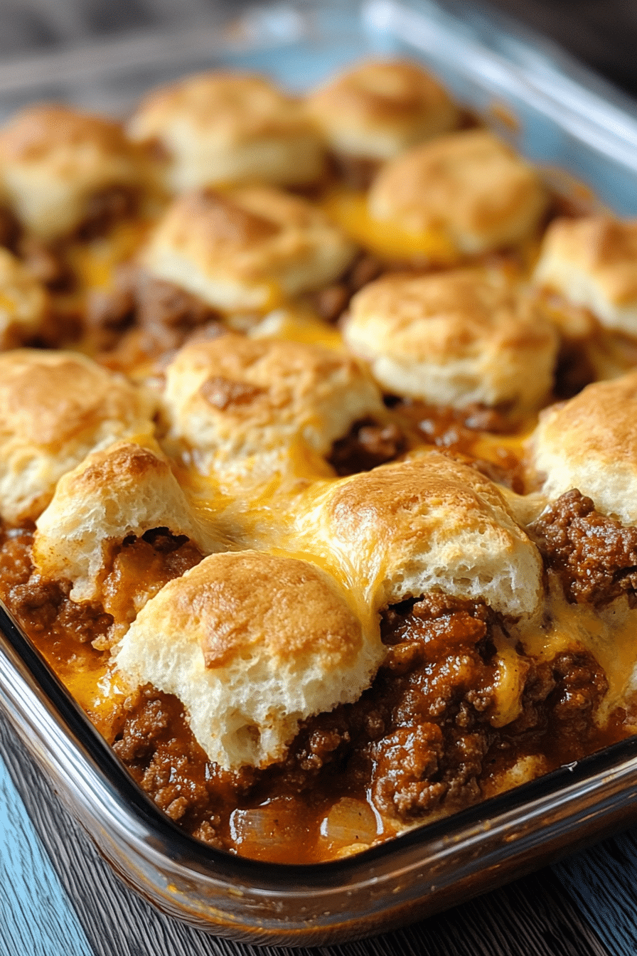 Sloppy Joe Biscuit Casserole