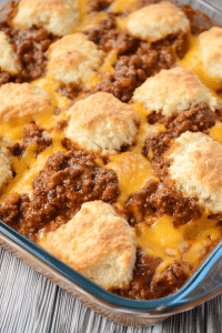 Sloppy Joe Biscuit Casserole