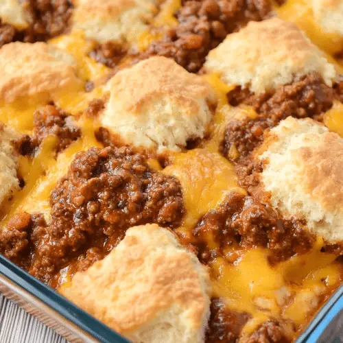 Sloppy Joe Biscuit Casserole