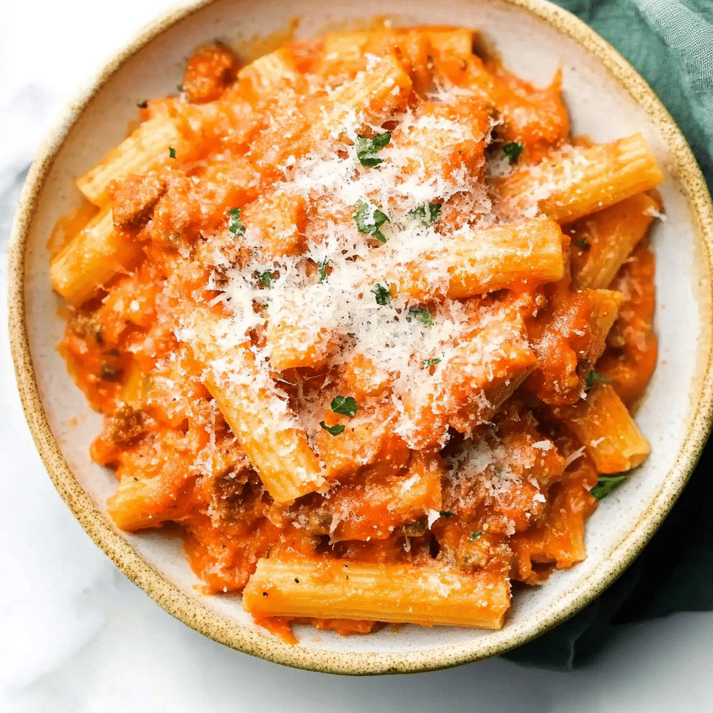 Creamy Sausage Rigatoni