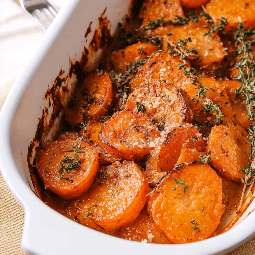 Roasted Sweet Potatoes with garlic and Parmesan