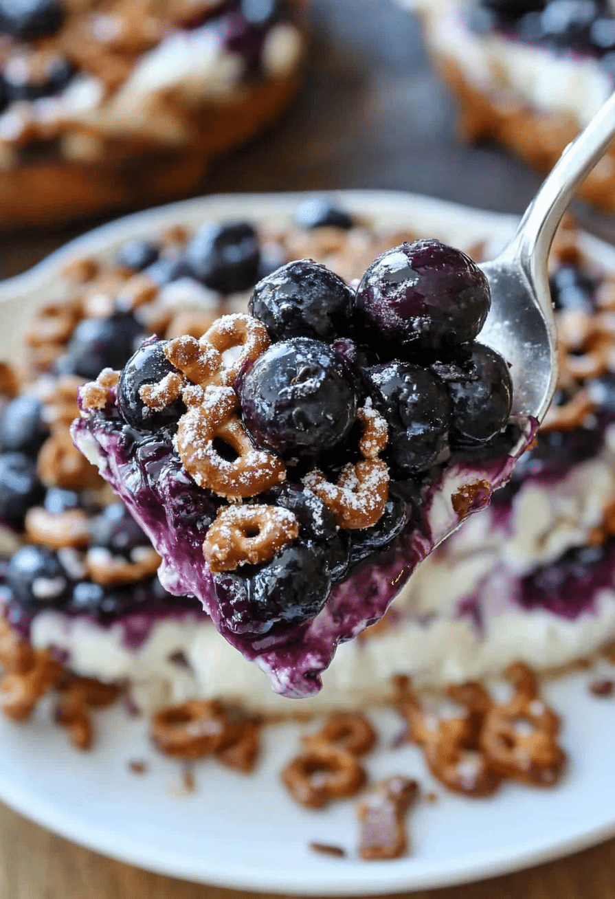 Blueberry Pretzel Salad