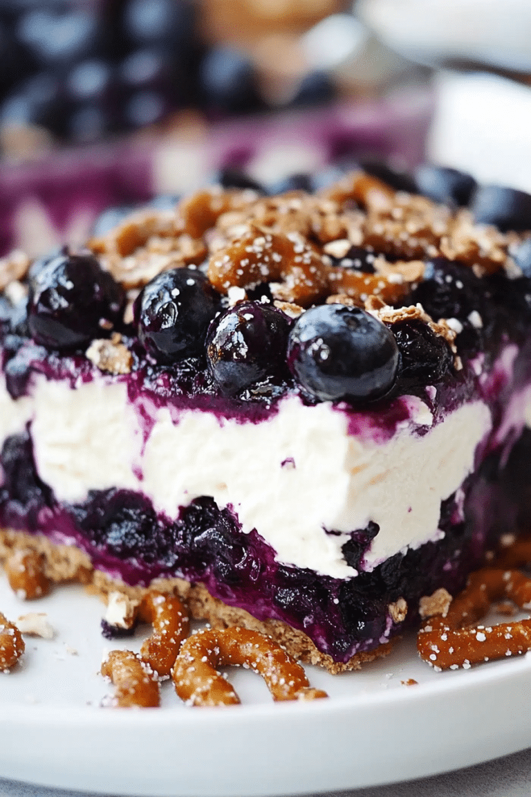 Blueberry Pretzel Salad