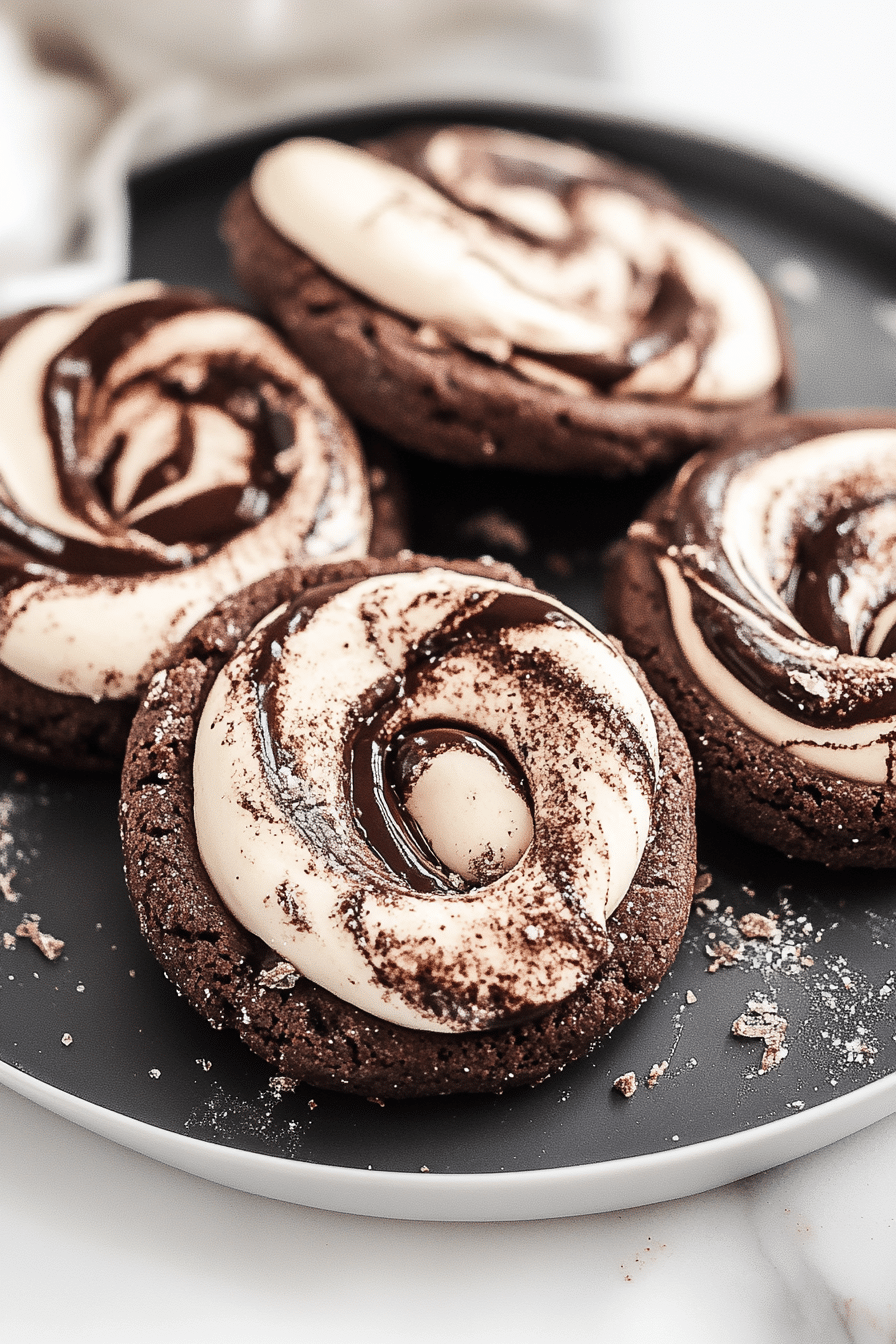 Chocolate Marshmallow Swirl Cookies