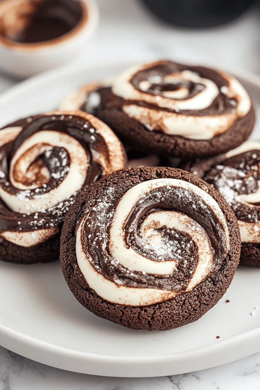 Chocolate Marshmallow Swirl Cookies